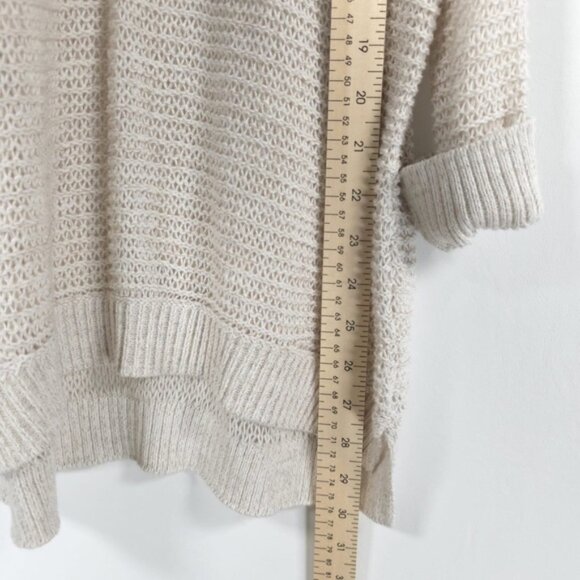NWT EXPRESS Open Knit Bare Shoulder Pullover Sweater High Low Rolled Cuffs SMALL - Picture 5 of 12